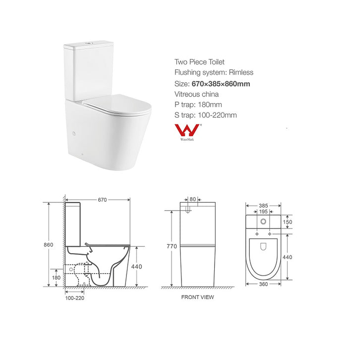 Cesena Rimless Toilet Suite By Indulge® - Acqua Bathrooms