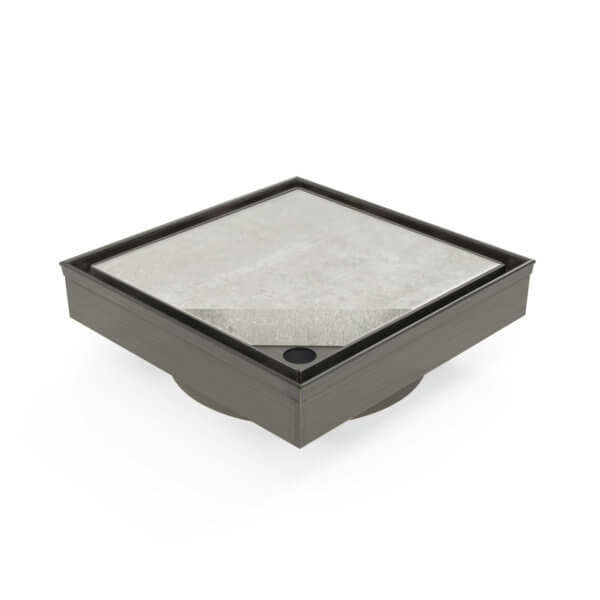 Gun Metal Stainless Steel Tile Insert Square Floor Waste - Acqua Bathrooms