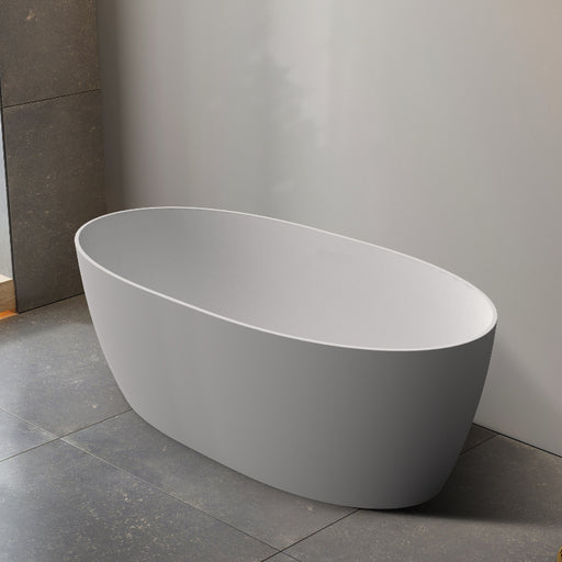 Delta Matte White 1500 Round Freestanding Bathtub - Acqua Bathrooms