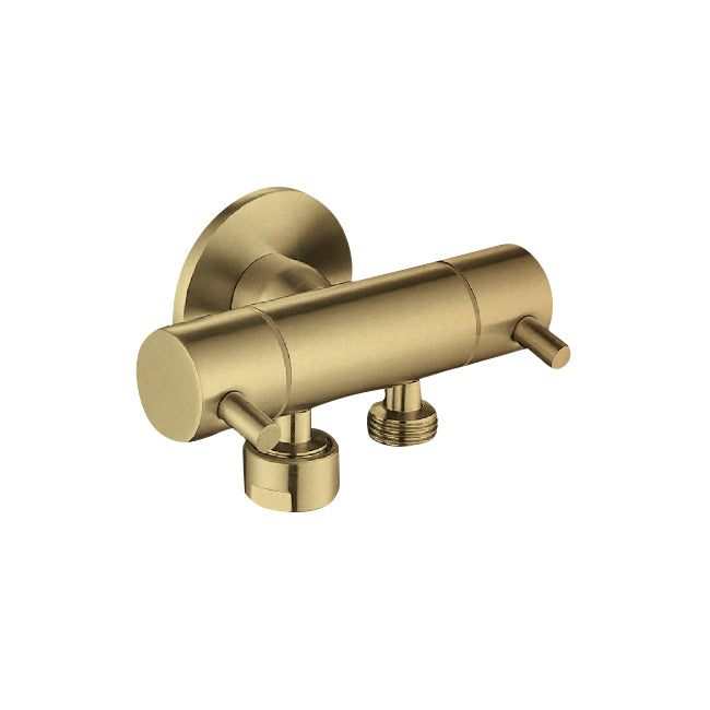 Brushed Gold Dual Control Mini Cistern Cock - Acqua Bathrooms