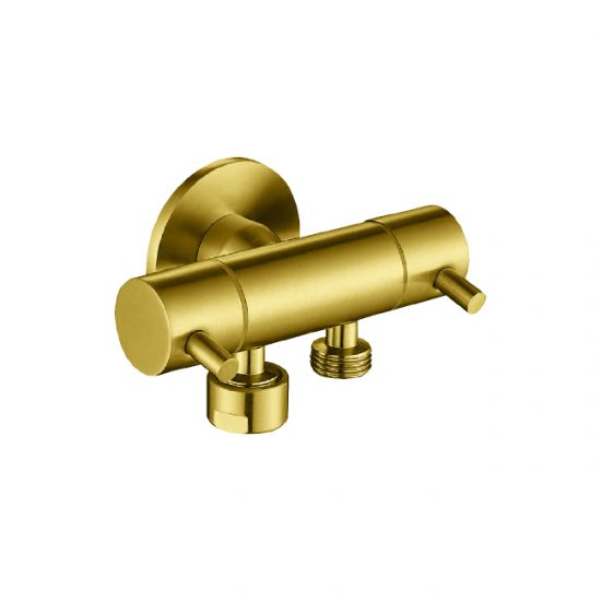 Brushed Gold Dual Control Mini Cistern Cock - Acqua Bathrooms