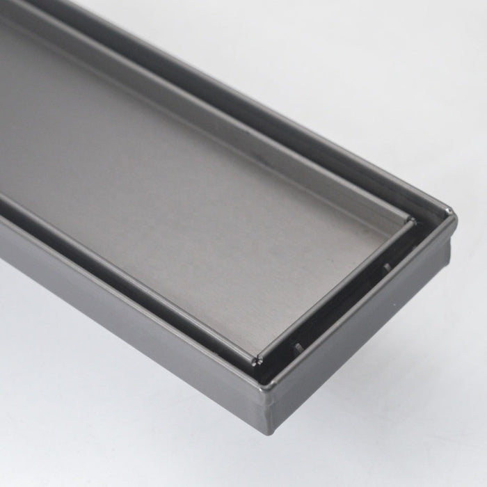 Gun Metal 800mm Tile Insert Floor Waste - Acqua Bathrooms