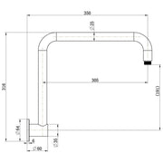 Brushed Bronze High Rise Shower Arm - Acqua Bathrooms