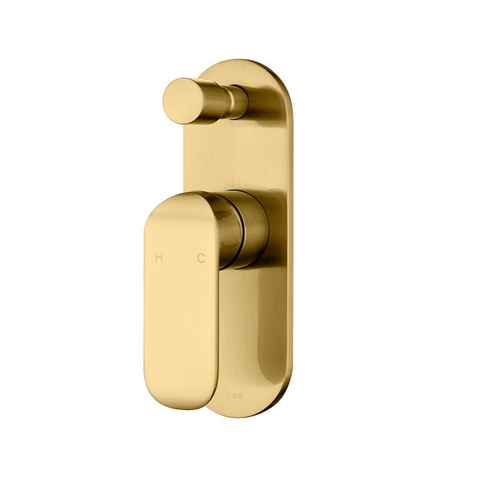 Ikon Kara Brushed Gold Wall Diverter - Acqua Bathrooms