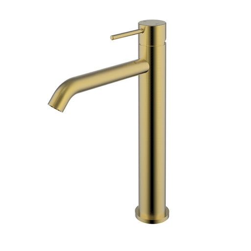 Ikon Hali Brushed Gold Tall Basin Mixer - Acqua Bathrooms