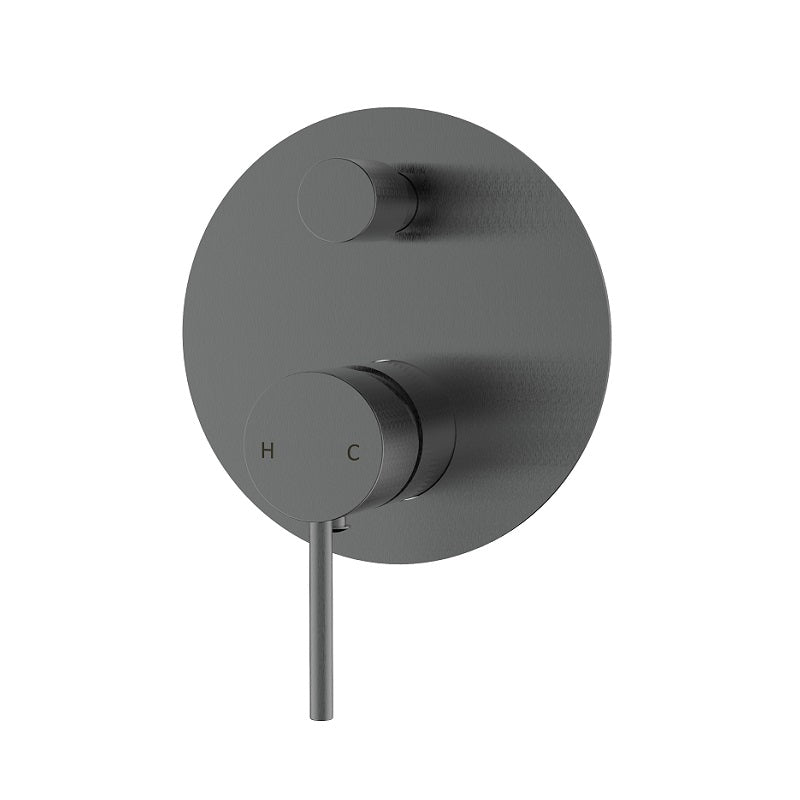 Ikon Hali Gun Metal Wall Diverter - Acqua Bathrooms