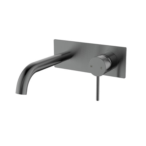 Ikon Hali Gun Metal Wall Basin Mixer/Bath Spout - Acqua Bathrooms
