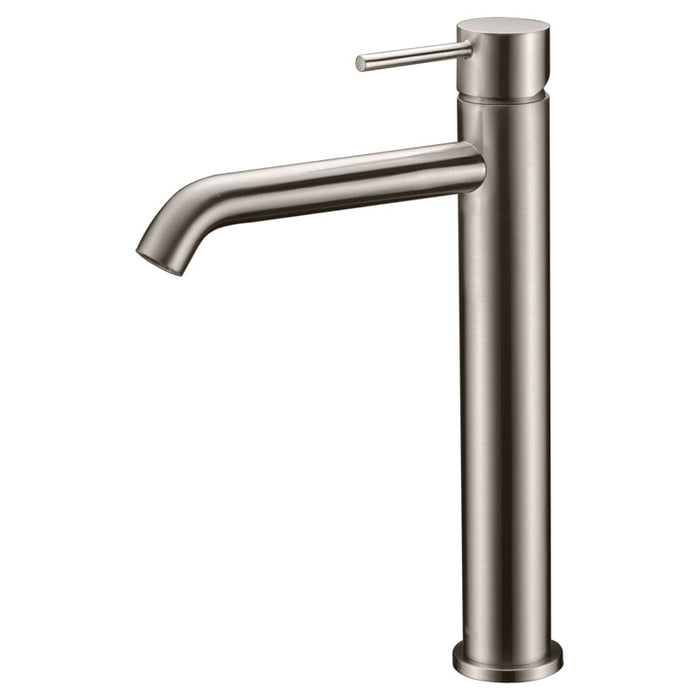 Ikon Hali Brushed Nickel Tall Basin Mixer - Acqua Bathrooms