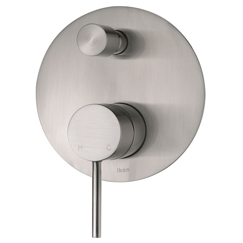 Ikon Hali Brushed Nickel Wall Diverter - Acqua Bathrooms