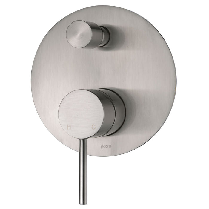 Ikon Hali Brushed Nickel Wall Diverter - Acqua Bathrooms