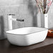 Art | 460mm White With Black Trim Rectangle Above Counter Basin - Acqua Bathrooms
