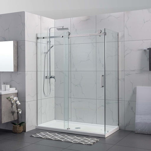 Square Frameless Sliding Adjustable Shower Screen - Acqua Bathrooms