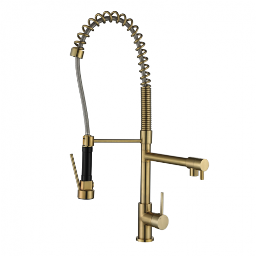 Halo Multifunction Spring Kitchen Mixer - Brushed Bronze - Acqua Bathrooms