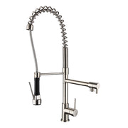 Halo Multifunction Spring Kitchen Mixer - Brushed Nickel - Acqua Bathrooms
