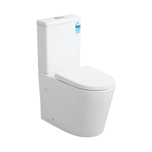 Avis Matte White Full Rimless Wall Faced Toilet Suite - Acqua Bathrooms