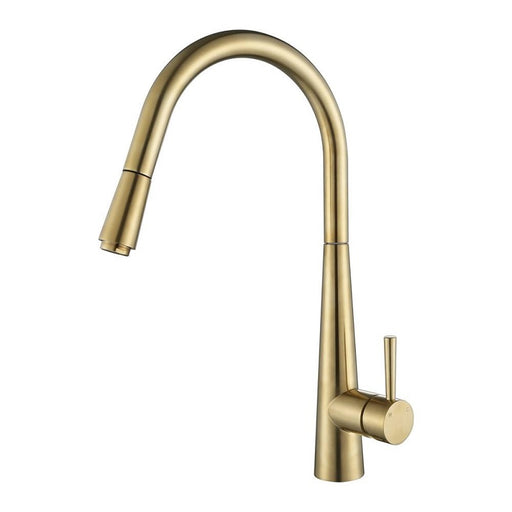 Kasper Brushed Bronze Round Pull-Out Kitchen Mixer - Acqua Bathrooms