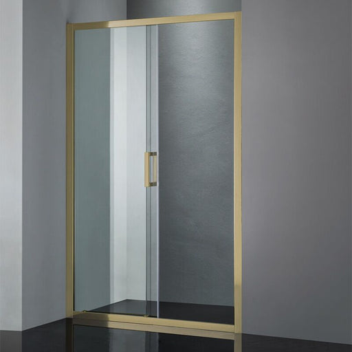 Brushed Gold Semi Frameless Wall to Wall Sliding Shower Screen - Acqua Bathrooms