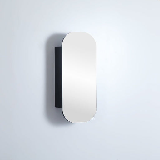 Olivia Matte Black Oval Shaving Cabinet 400 x 900mm - Acqua Bathrooms