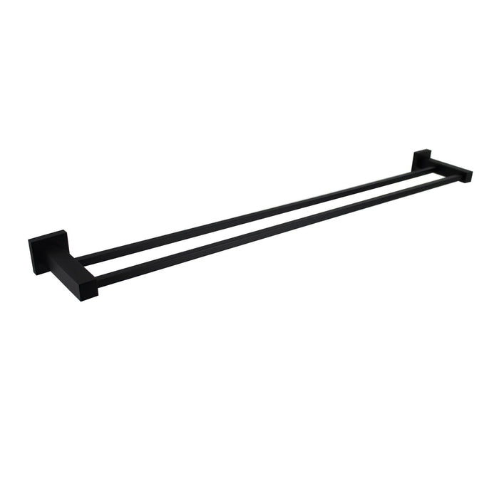Messina Black 600 mm Double Towel Rail - Acqua Bathrooms