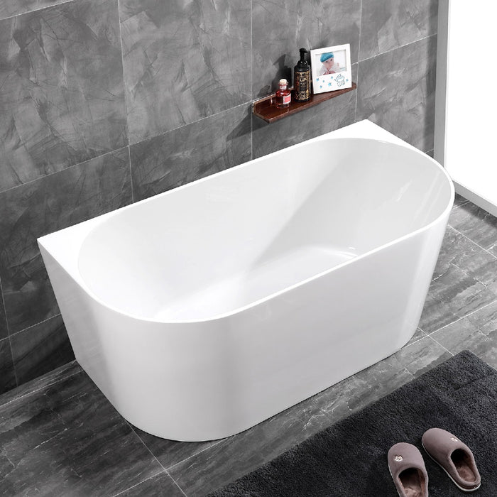 Lara 1300 Back to Wall Freestanding Bath Tub By Indulge® - Acqua Bathrooms