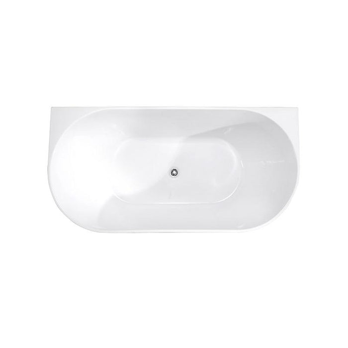 Lara 1500 Back to Wall Freestanding Bath Tub By Indulge® - Acqua Bathrooms
