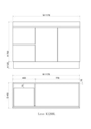 Noah 1200 mm Vanity on kickboard - Acqua Bathrooms