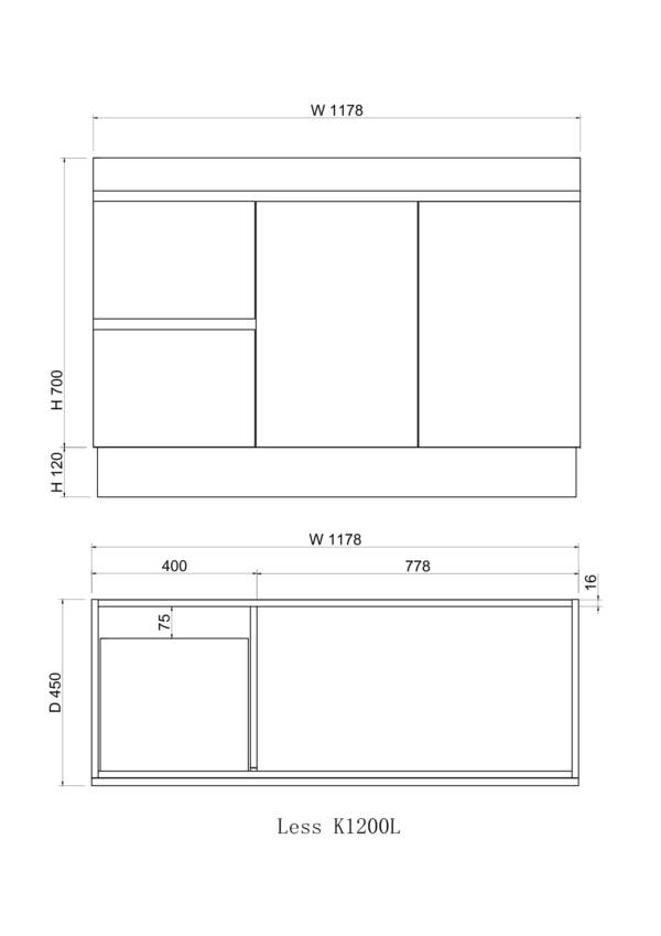 Noah 1200 mm Vanity on kickboard - Acqua Bathrooms
