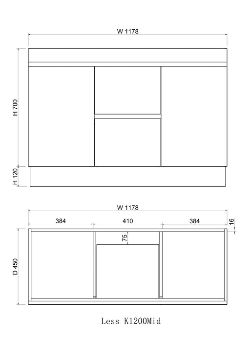 Noah 1200 mm Double Bowl Vanity on Kickboard - Acqua Bathrooms