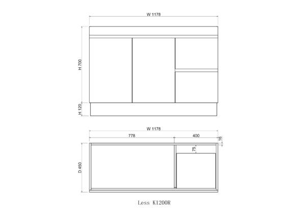 Noah 1200 mm Vanity on kickboard - Acqua Bathrooms