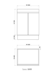 Noah 600 mm Vanity on kickboard - Acqua Bathrooms