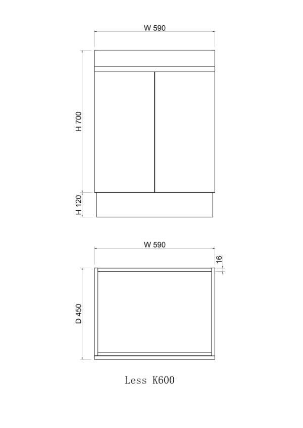 Noah 600 mm Vanity on kickboard - Acqua Bathrooms