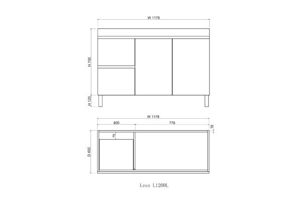 Noah 1200 mm Vanity on Legs - Acqua Bathrooms