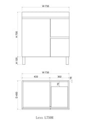 Noah 750 mm Legs Vanity - Acqua Bathrooms