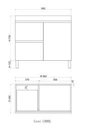 Noah 900 mm Vanity on Legs - Acqua Bathrooms