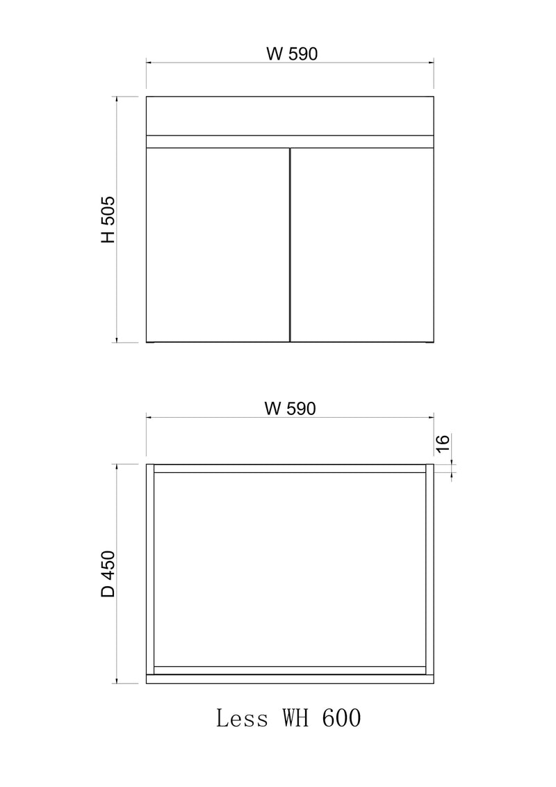 Noah 600 mm Wall Hung Vanity - Acqua Bathrooms