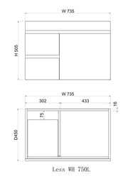 Noah 750 mm Wall Hung Vanity - Acqua Bathrooms