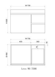 Noah 750 mm Wall Hung Vanity - Acqua Bathrooms