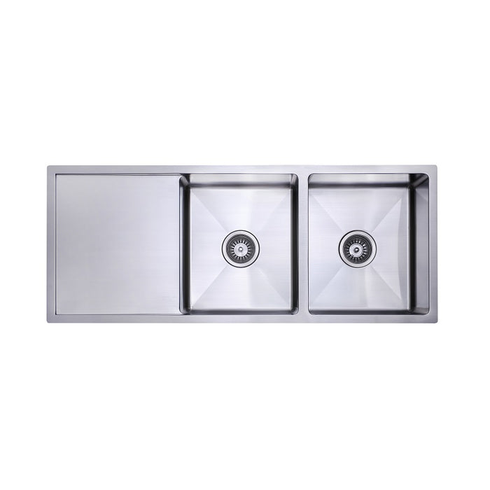 1110 x 450 x 200mm Kitchen Sink - Round Drain - Acqua Bathrooms