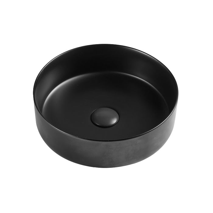 Round Matte Black 355 x 355 x 120mm Above Counter Basin By Indulge® - Acqua Bathrooms