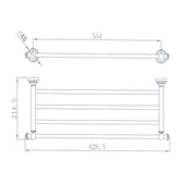 Bordeaux/Montpellier Brushed Nickel Bathroom Shelf - Acqua Bathrooms