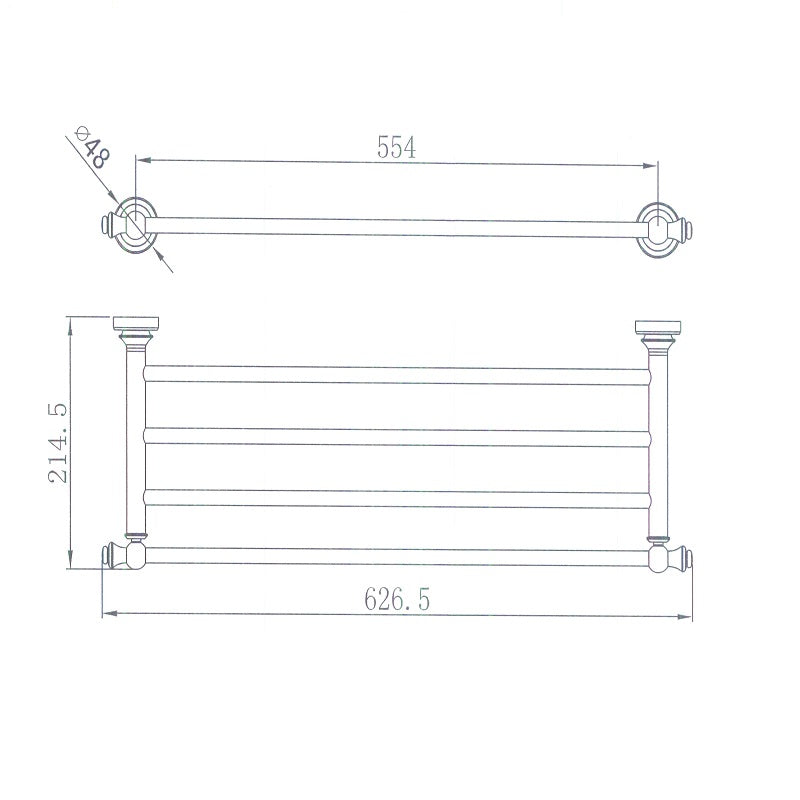 Bordeaux/Montpellier Brushed Nickel Bathroom Shelf - Acqua Bathrooms
