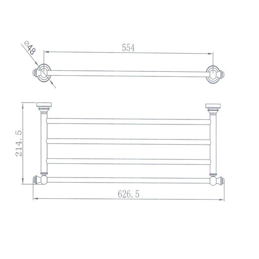 Bordeaux/Montpellier Brushed Bronze Bathroom Shelf - Acqua Bathrooms