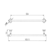 Bordeaux/Montpellier Brushed Bronze Single Towel Rail - Acqua Bathrooms