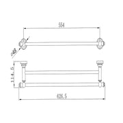 Bordeaux/Montpellier Brushed Nickel Double Towel Rail - Acqua Bathrooms