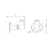 Bordeaux/Montpellier Brushed Bronze Traditional Robe Hook - Acqua Bathrooms