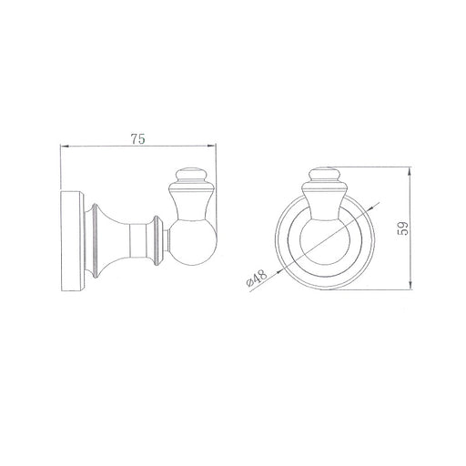 Bordeaux/Montpellier Traditional Robe Hook - Acqua Bathrooms