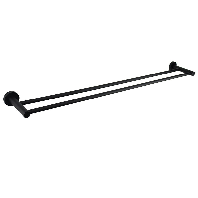 Mirage Black 900 mm Double Towel Rail - Acqua Bathrooms