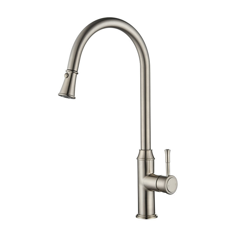 Montpellier Traditional Brushed Nickel Pull Out Kitchen Sink Mixer - Acqua Bathrooms