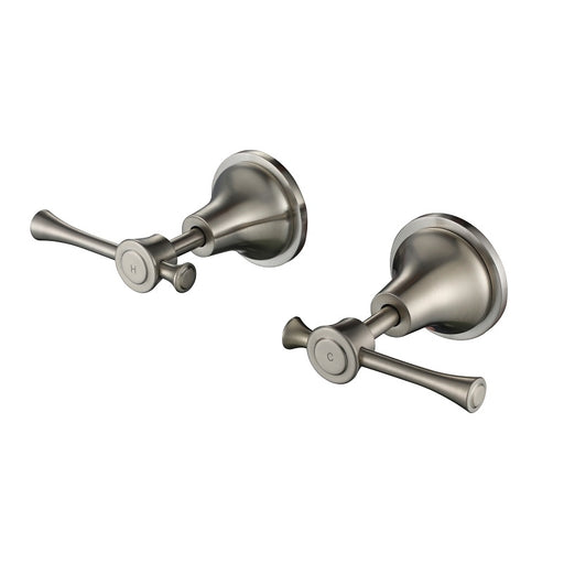 Montpellier Brushed Nickel Wall Tap Set - Acqua Bathrooms