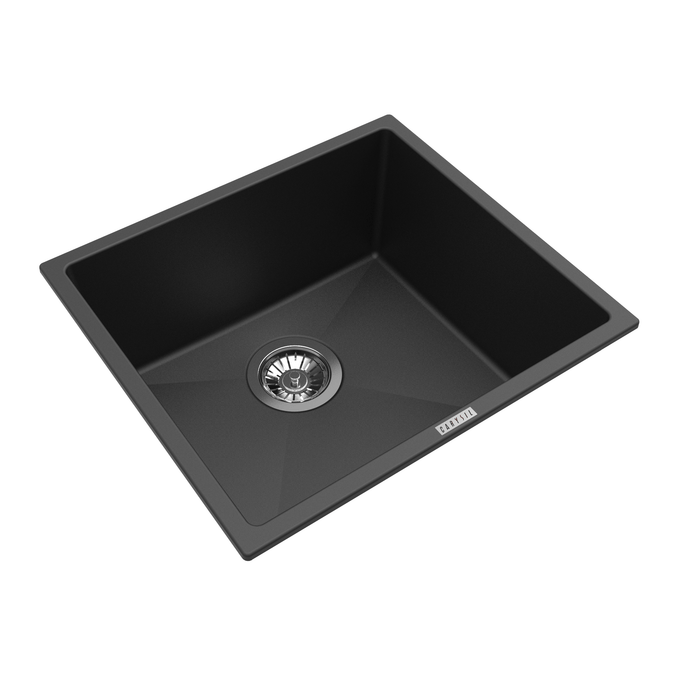 Carysil | 457 Magic Salsa Black Granite Kitchen Sink - Acqua Bathrooms